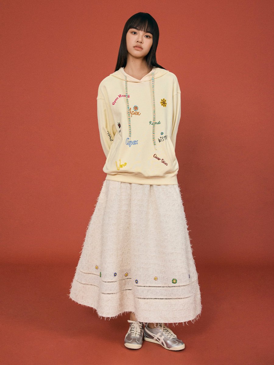 Beaded Bloom Midi Skirt - SHICCACHE