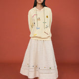 Beaded Bloom Midi Skirt - SHICCACHE