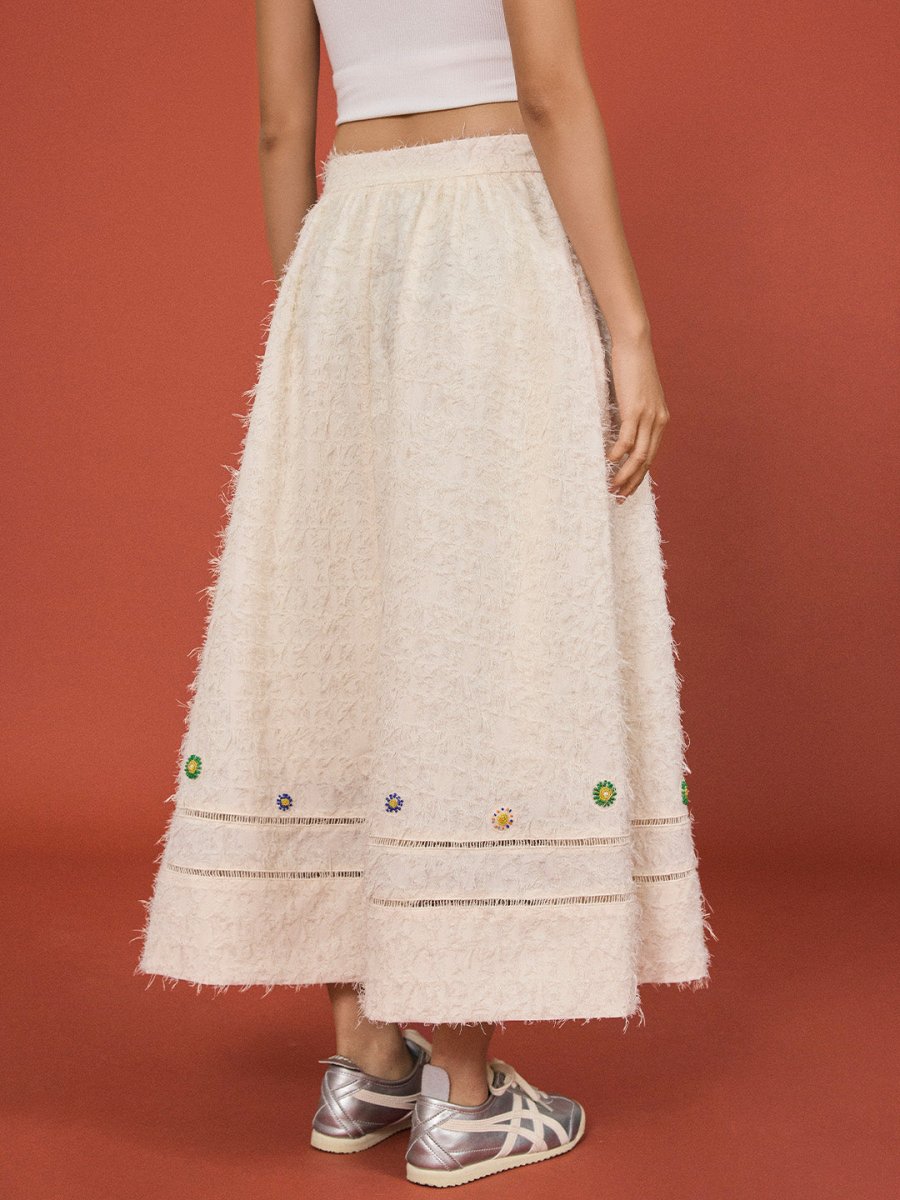 Beaded Bloom Midi Skirt - SHICCACHE
