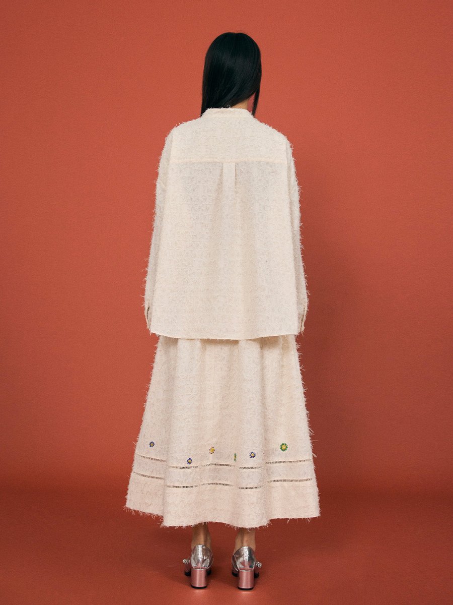 Beaded Bloom Textured Shirt - SHICCACHE