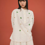 Beaded Bloom Textured Shirt - SHICCACHE