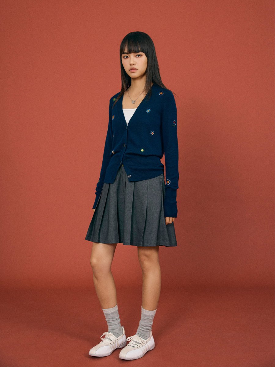 Beaded Charm Wool Cardigan - SHICCACHE