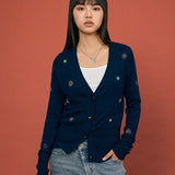 Beaded Charm Wool Cardigan - SHICCACHE