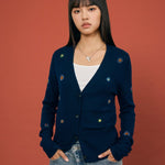 Beaded Charm Wool Cardigan - SHICCACHE