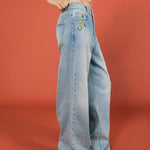 Beaded Floral Wide - Leg Pants - SHICCACHE