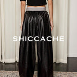 Black Casual Leather Pants - SHICCACHE
