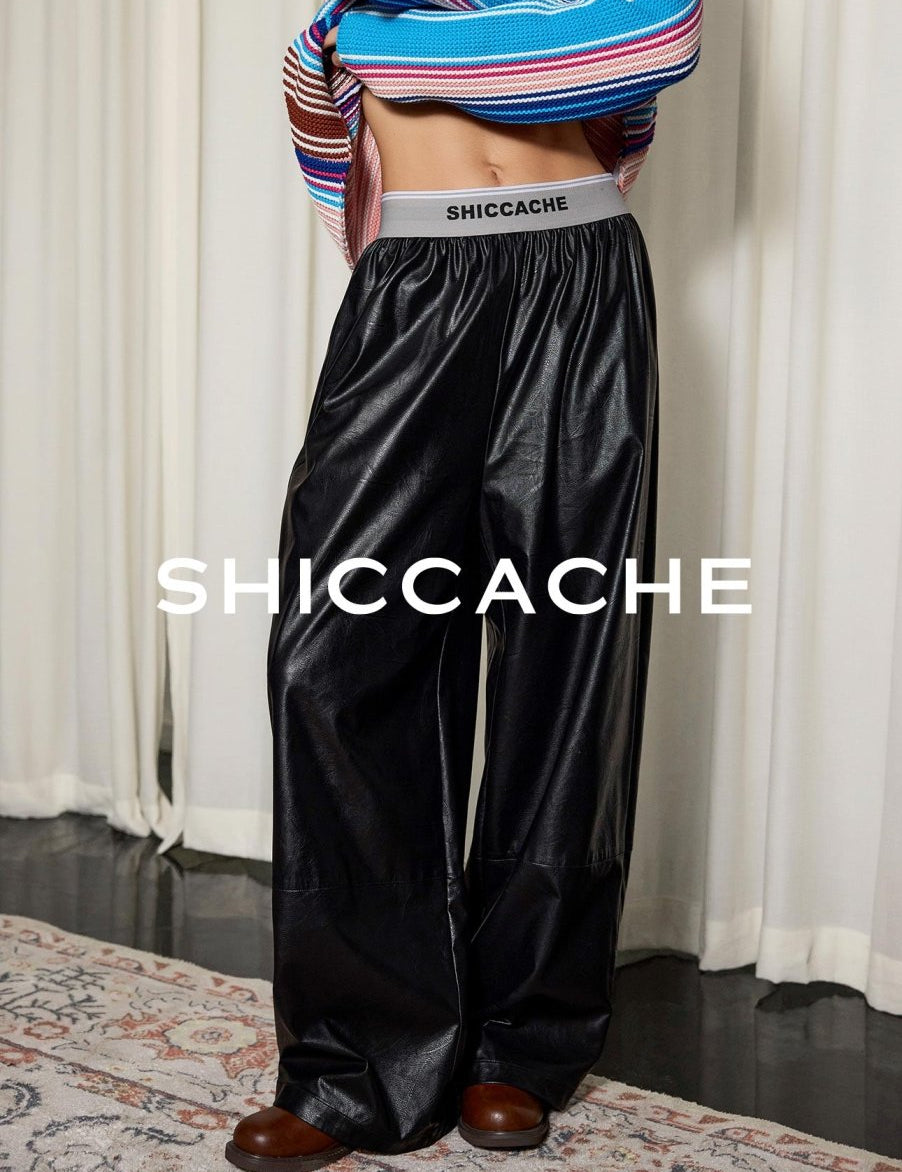 Black Casual Leather Pants - SHICCACHE