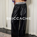 Black Casual Leather Pants - SHICCACHE