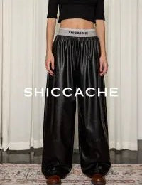 Black Casual Leather Pants - SHICCACHE