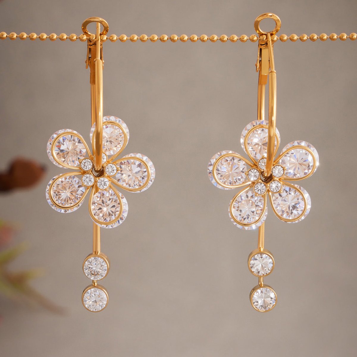 Blooming Zircon Drop Earrings - SHICCACHE