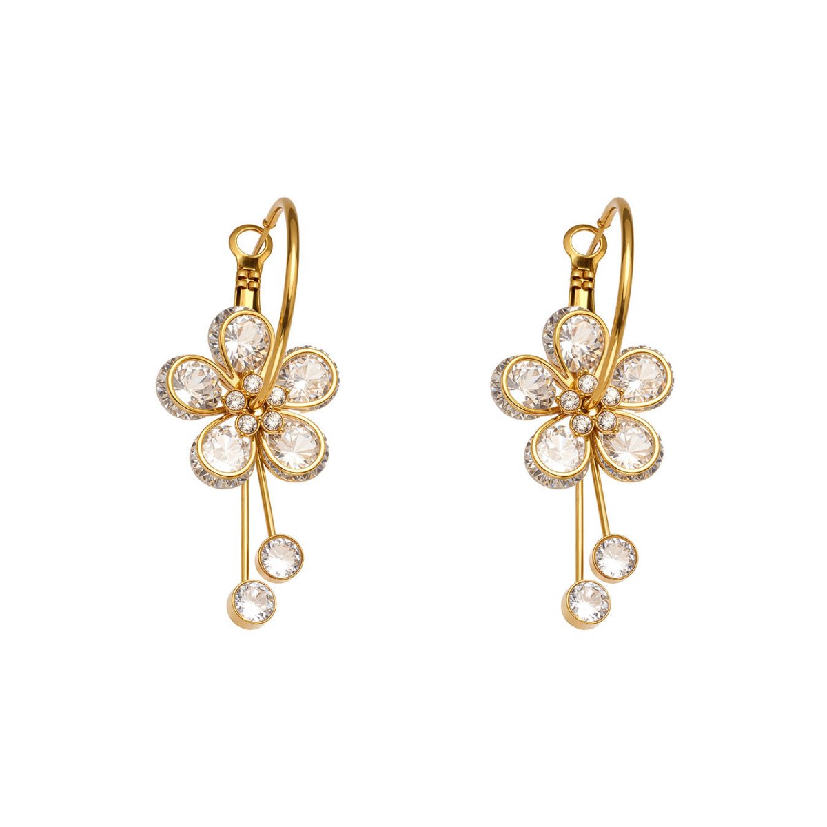Blooming Zircon Drop Earrings - SHICCACHE