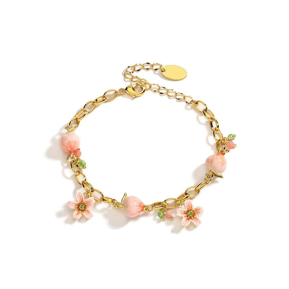 Blossom Peach Charm Bracelet - SHICCACHE