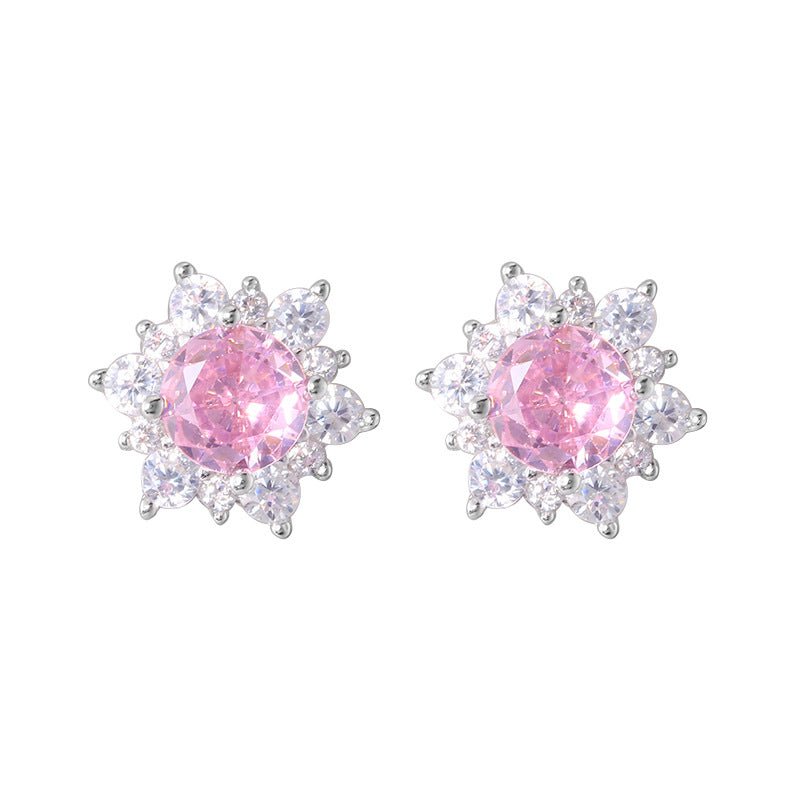 Blossom Radiance Zircon Stud Earrings - SHICCACHE