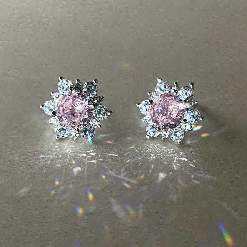 Blossom Radiance Zircon Stud Earrings - SHICCACHE