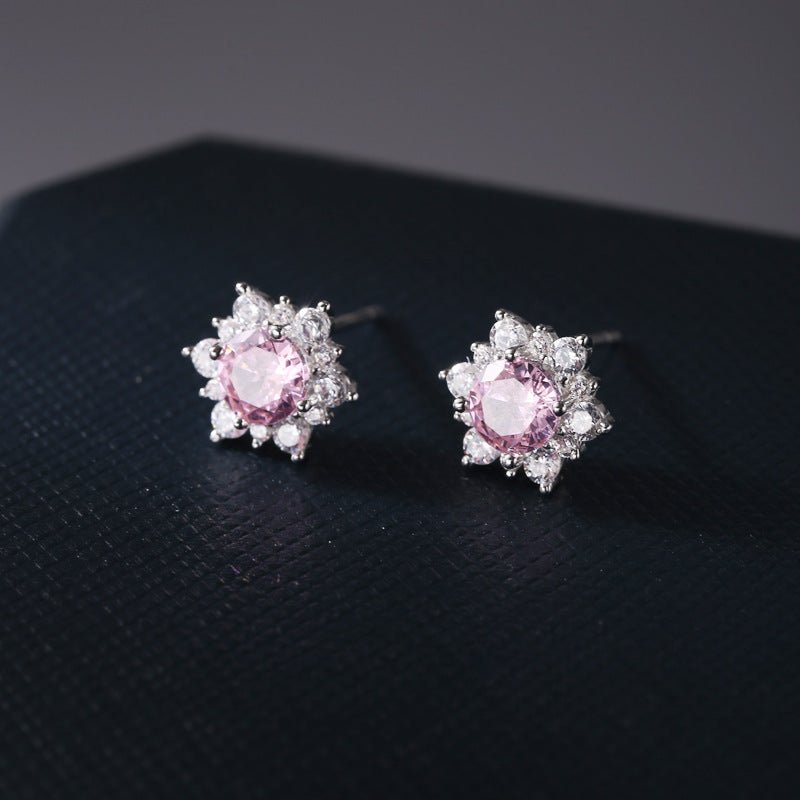 Blossom Radiance Zircon Stud Earrings - SHICCACHE