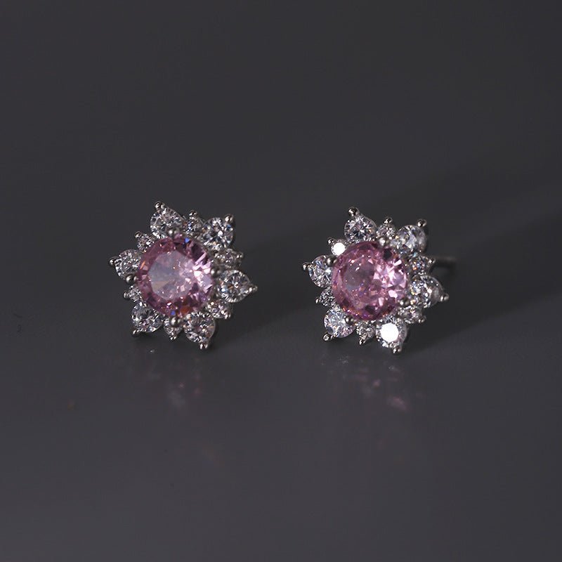 Blossom Radiance Zircon Stud Earrings - SHICCACHE