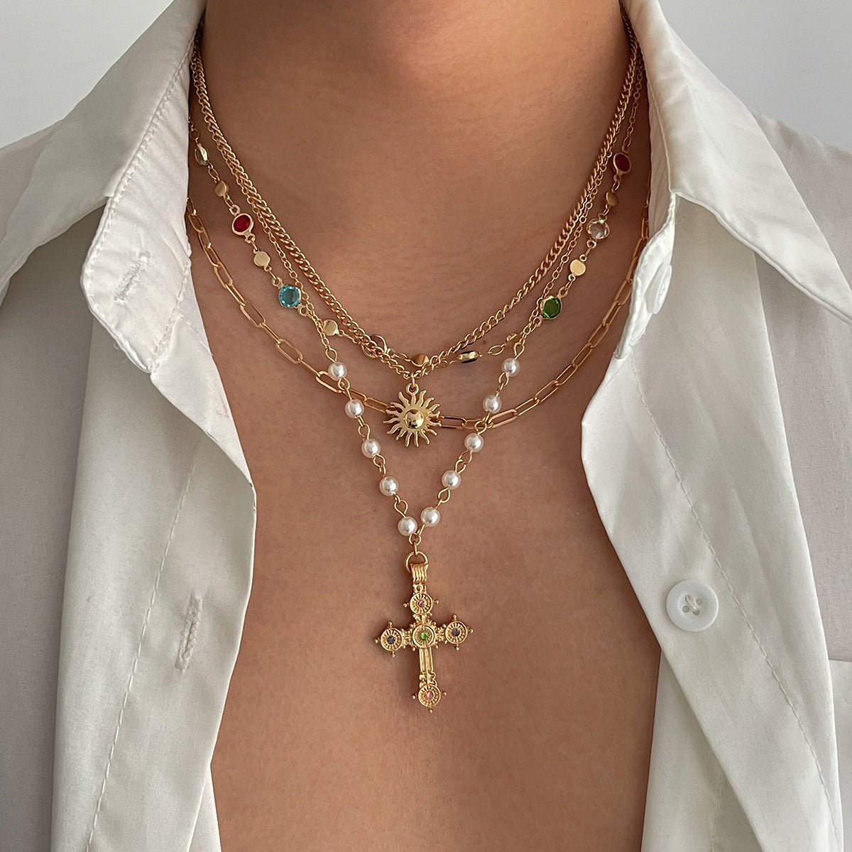 Bohemian Radiance Layered Necklace Set - SHICCACHE