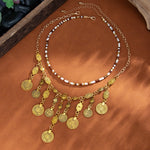 Boho Luxe Coin Pendant Layered Necklace - SHICCACHE
