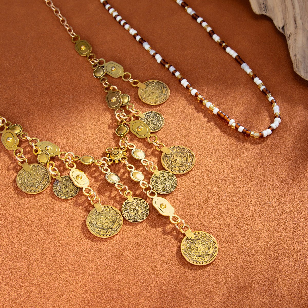 Boho Luxe Coin Pendant Layered Necklace - SHICCACHE