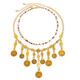 Boho Luxe Coin Pendant Layered Necklace - SHICCACHE