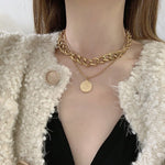 Bold Double - Layer Roman Coin Necklace - SHICCACHE