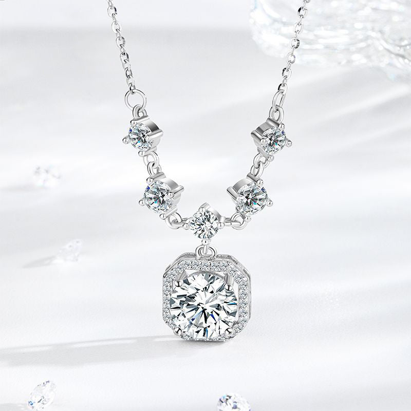 Celestia Radiant Moissanite Necklace - SHICCACHE