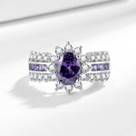 Celestial Amethyst Halo Ring - SHICCACHE