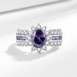Celestial Amethyst Halo Ring - SHICCACHE