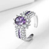 Celestial Amethyst Halo Ring - SHICCACHE