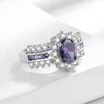 Celestial Amethyst Halo Ring - SHICCACHE