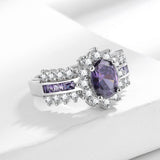 Celestial Amethyst Halo Ring - SHICCACHE