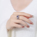 Celestial Amethyst Halo Ring - SHICCACHE