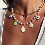 Celestial Pearl Charm Necklace - SHICCACHE