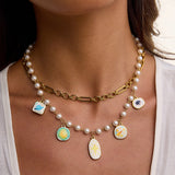 Celestial Pearl Charm Necklace - SHICCACHE
