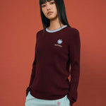 Colorblock Embroidered Knit Sweater - SHICCACHE