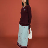 Colorblock Embroidered Knit Sweater - SHICCACHE