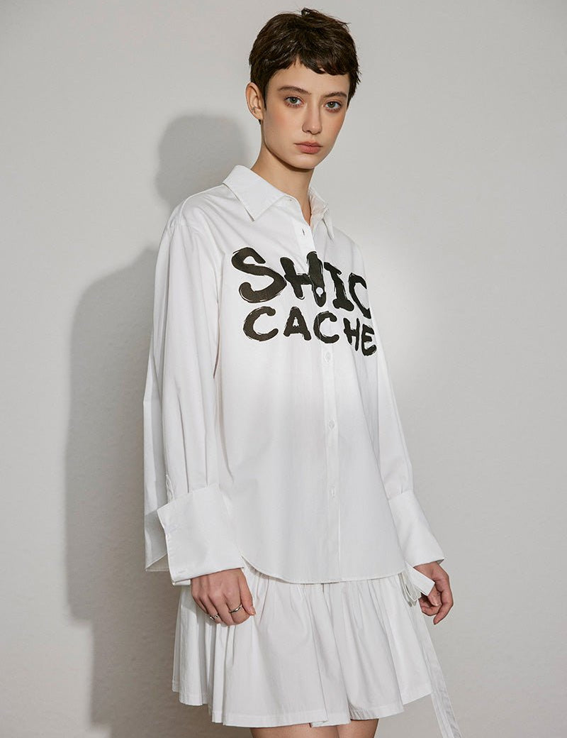 Cotton Logo Shirt Dress - SHICCACHE