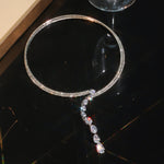 Crystal Cascade Y - Drop Necklace - SHICCACHE