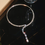 Crystal Cascade Y - Drop Necklace - SHICCACHE