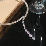 Crystal Cascade Y - Drop Necklace - SHICCACHE