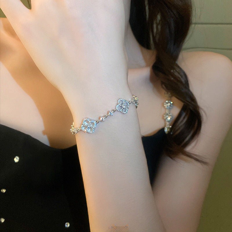 Crystal Clover Lucky Charm Bracelet - SHICCACHE