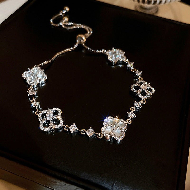 Crystal Clover Lucky Charm Bracelet - SHICCACHE