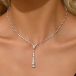 Crystal Drop Y - Necklace - SHICCACHE