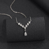 Crystal Droplet V Necklace - SHICCACHE