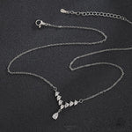 Crystal Droplet V Necklace - SHICCACHE