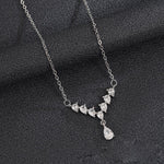 Crystal Droplet V Necklace - SHICCACHE