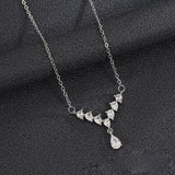 Crystal Droplet V Necklace - SHICCACHE