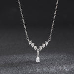 Crystal Droplet V Necklace - SHICCACHE