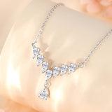 Crystal Droplet V Necklace - SHICCACHE