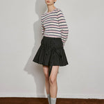 Drawstring Charm Ruffle Mini Skirt - SHICCACHE